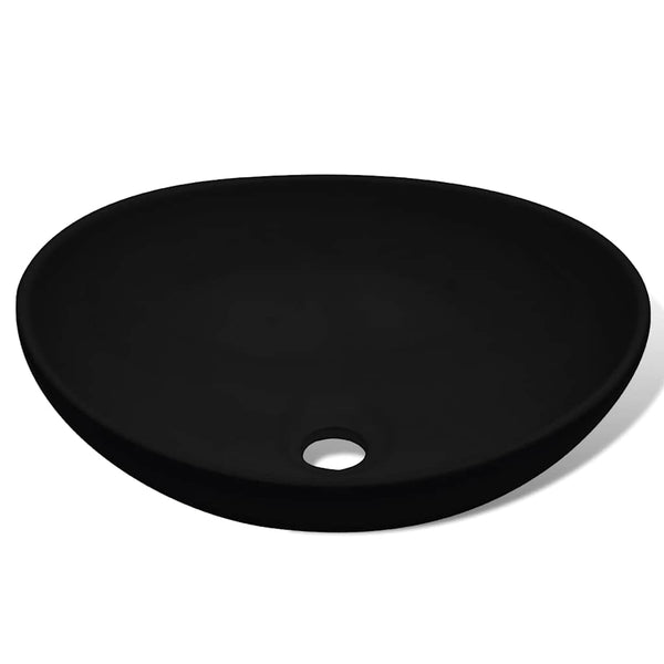 vidaXL Ceramic Wash Basin 40 x 33 cm Black
