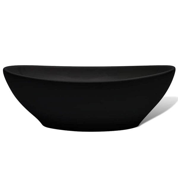 vidaXL Ceramic Wash Basin 40 x 33 cm Black
