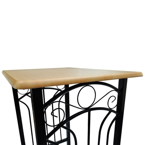 Bartisch- und Hocker-Set 3-tlg. Holz und Stahl
