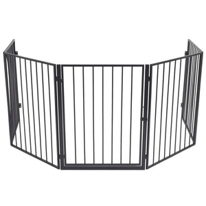vidaXL Pet Safety Fire Guard Black Steel