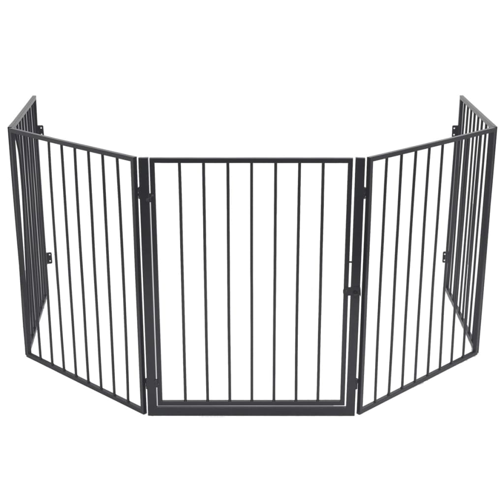 vidaXL Pet Safety Fire Guard Black Steel