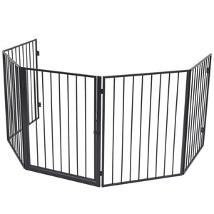 vidaXL Pet Safety Fire Guard Black Steel