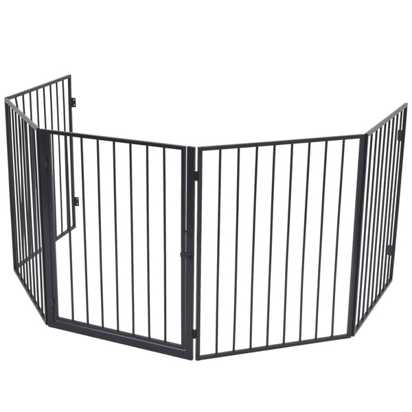 vidaXL Pet Safety Fire Guard Black Steel