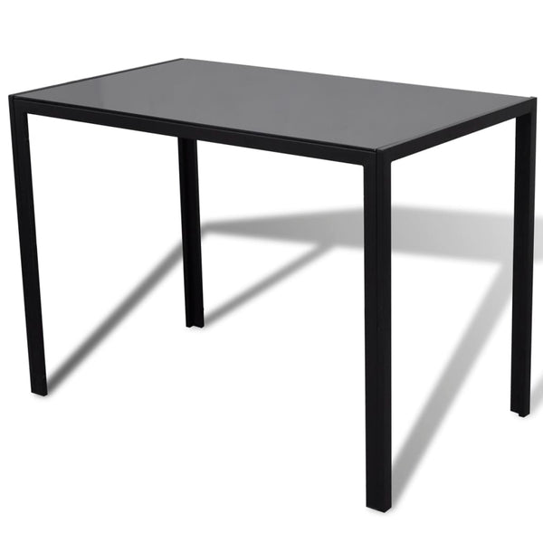 vidaXL Dining Set Table Chairs 5-piece Faux Leather Black