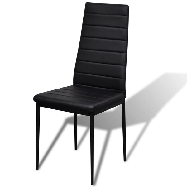 vidaXL Dining Set Table Chairs 5-piece Faux Leather Black