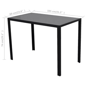 vidaXL Dining Set Table Chairs 5-piece Faux Leather Black