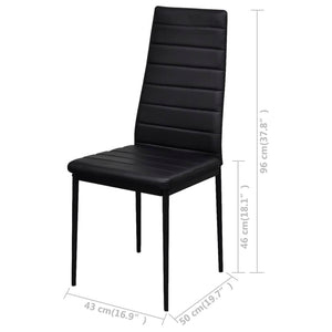 vidaXL Dining Set Table Chairs 5-piece Faux Leather Black