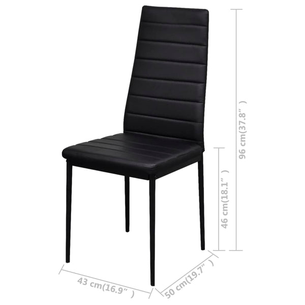 vidaXL Dining Set Table Chairs 5-piece Faux Leather Black