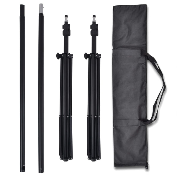 vidaXL Photo Studio Set 3 Cotton Backdrops Adjustable Frame 3x3m