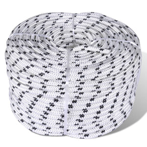 vidaXL Braided Rope Boat Rope Polyester 8 mm 500 m White