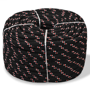 vidaXL Boat Rope Polypropylene 12 mm 250 m Black