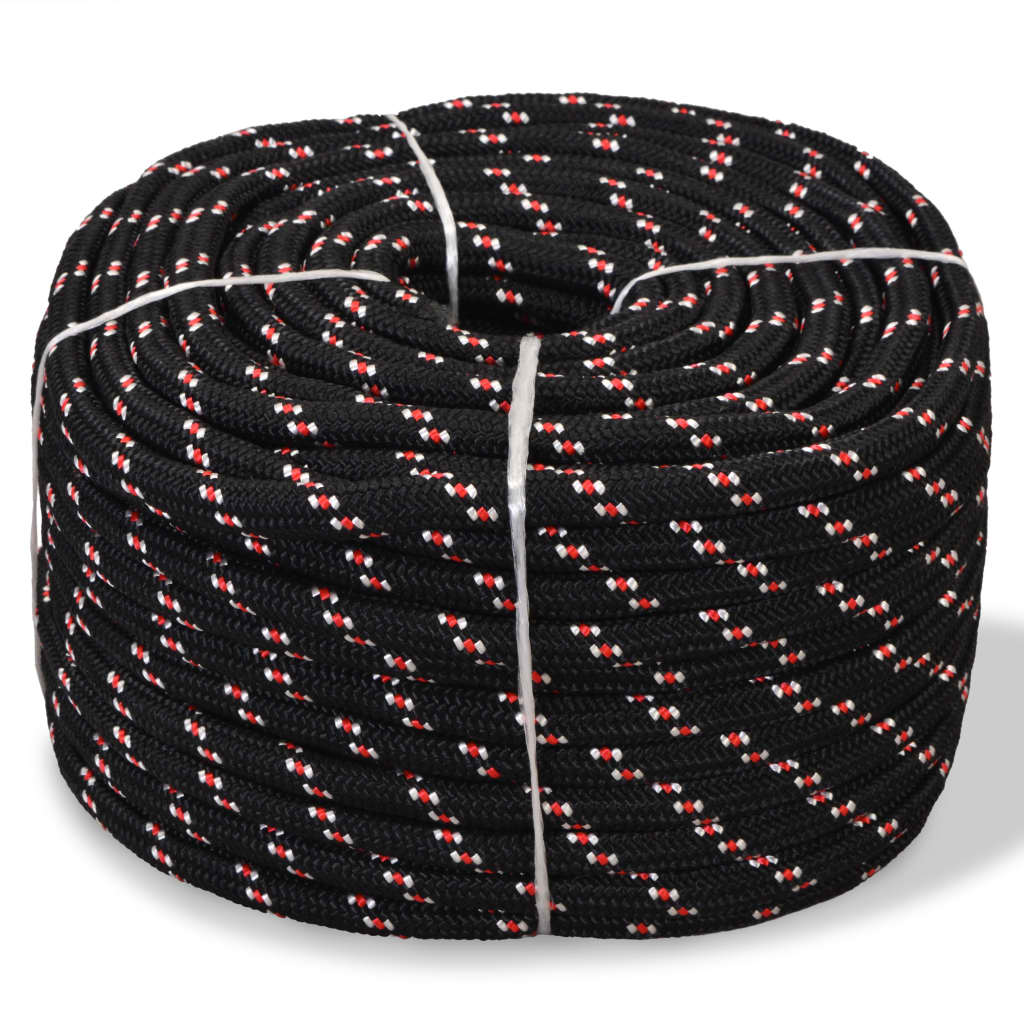 vidaXL Mooring Rope Polypropylene 14 mm 250 m Black