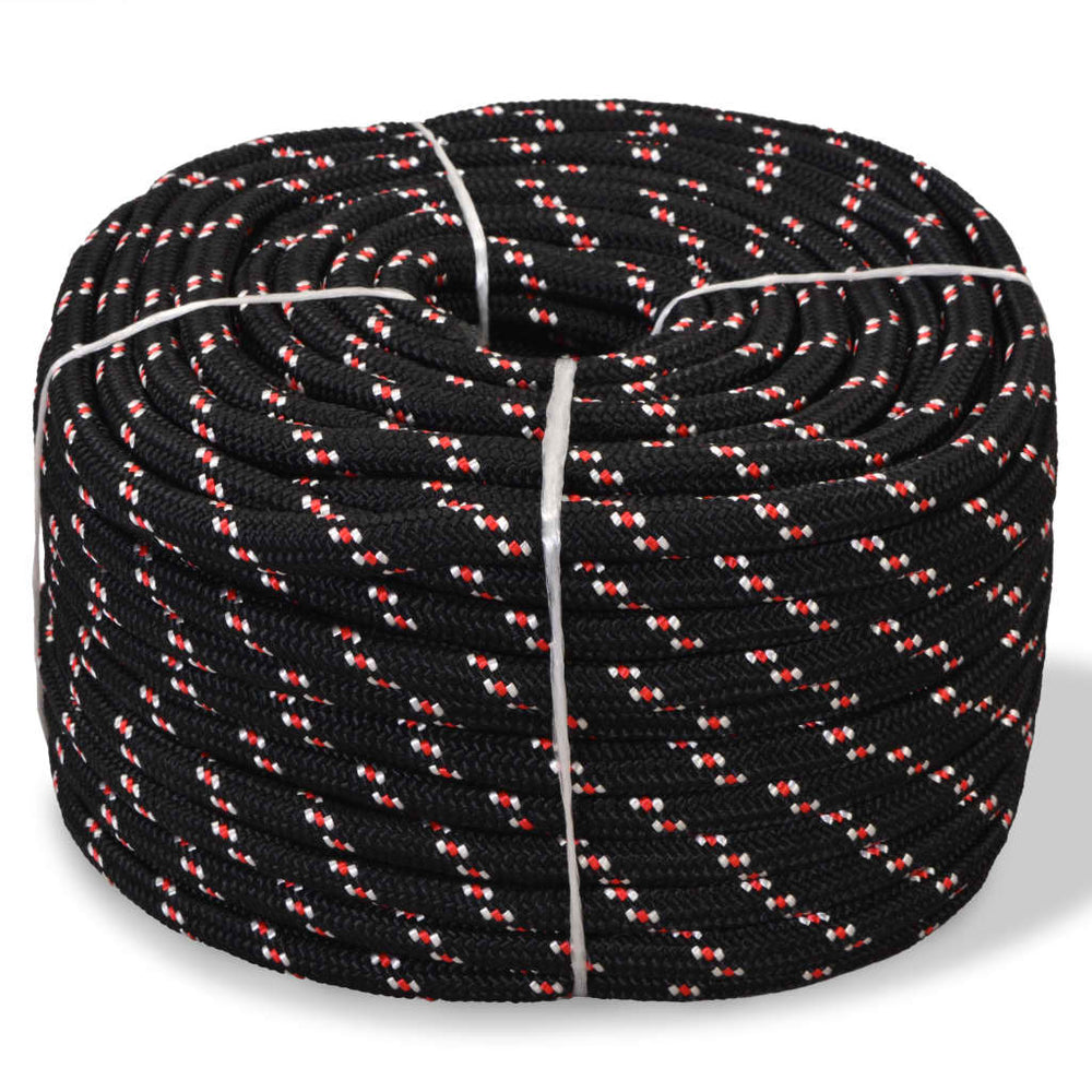 vidaXL Boat Rope Polypropylene 16 mm 50 m Black