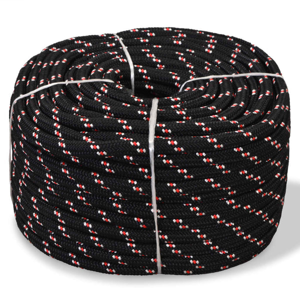 vidaXL Boat Rope Polypropylene 16 mm 250 m Black