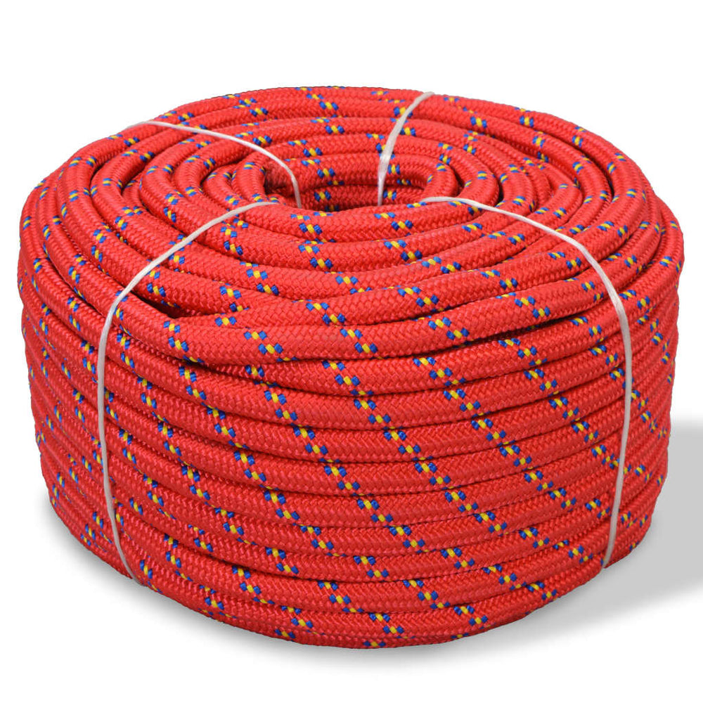 vidaXL Boat Rope Polypropylene 14 mm 250 m Red