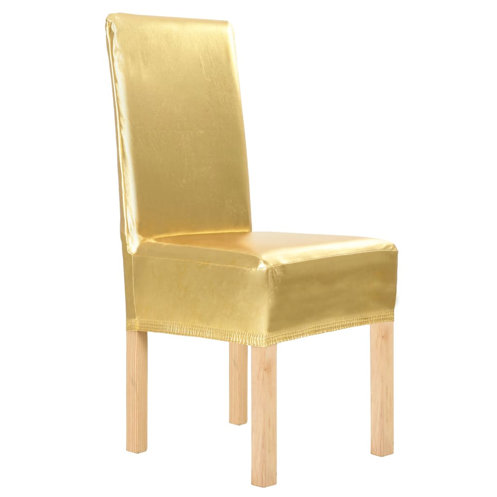 vidaXL 6 pcs. Stretch Chair Covers Golden Straight