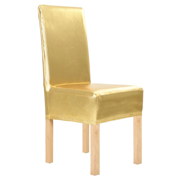 vidaXL 6 pcs. Stretch Chair Covers Golden Straight