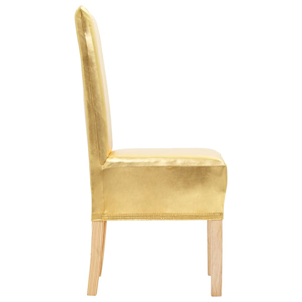 vidaXL 6 pcs. Stretch Chair Covers Golden Straight