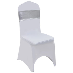 vidaXL 25 pcs. Stretch Chair Bands with Diamond Buckle Silver