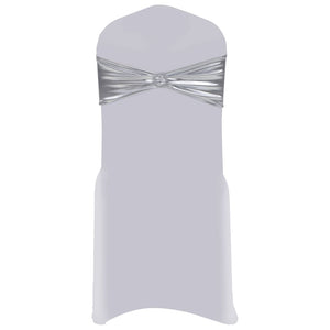 vidaXL 25 pcs. Stretch Chair Bands with Diamond Buckle Silver