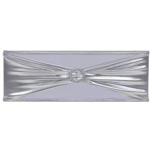 vidaXL 25 pcs. Stretch Chair Bands with Diamond Buckle Silver