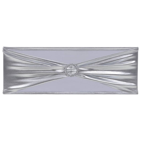 vidaXL 25 pcs. Stretch Chair Bands with Diamond Buckle Silver