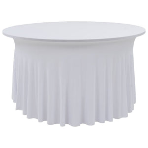 vidaXL 2-Pack Stretch Tablecloths with Hem White 120x74 cm