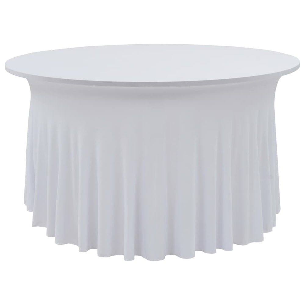 vidaXL 2-Pack Stretch Tablecloths with Skirt White 180 x 74 cm