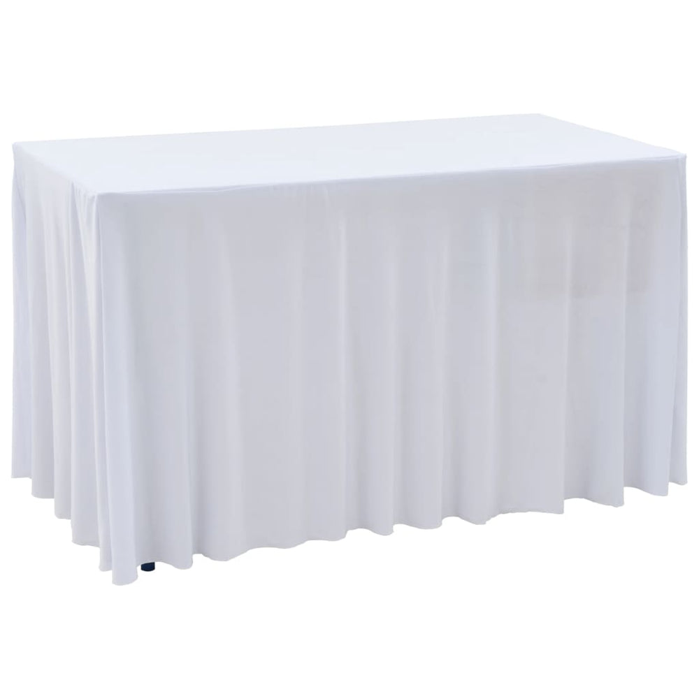 vidaXL 2 Stretch Tablecloths with Hem White 120 x 60.5 x 74 cm