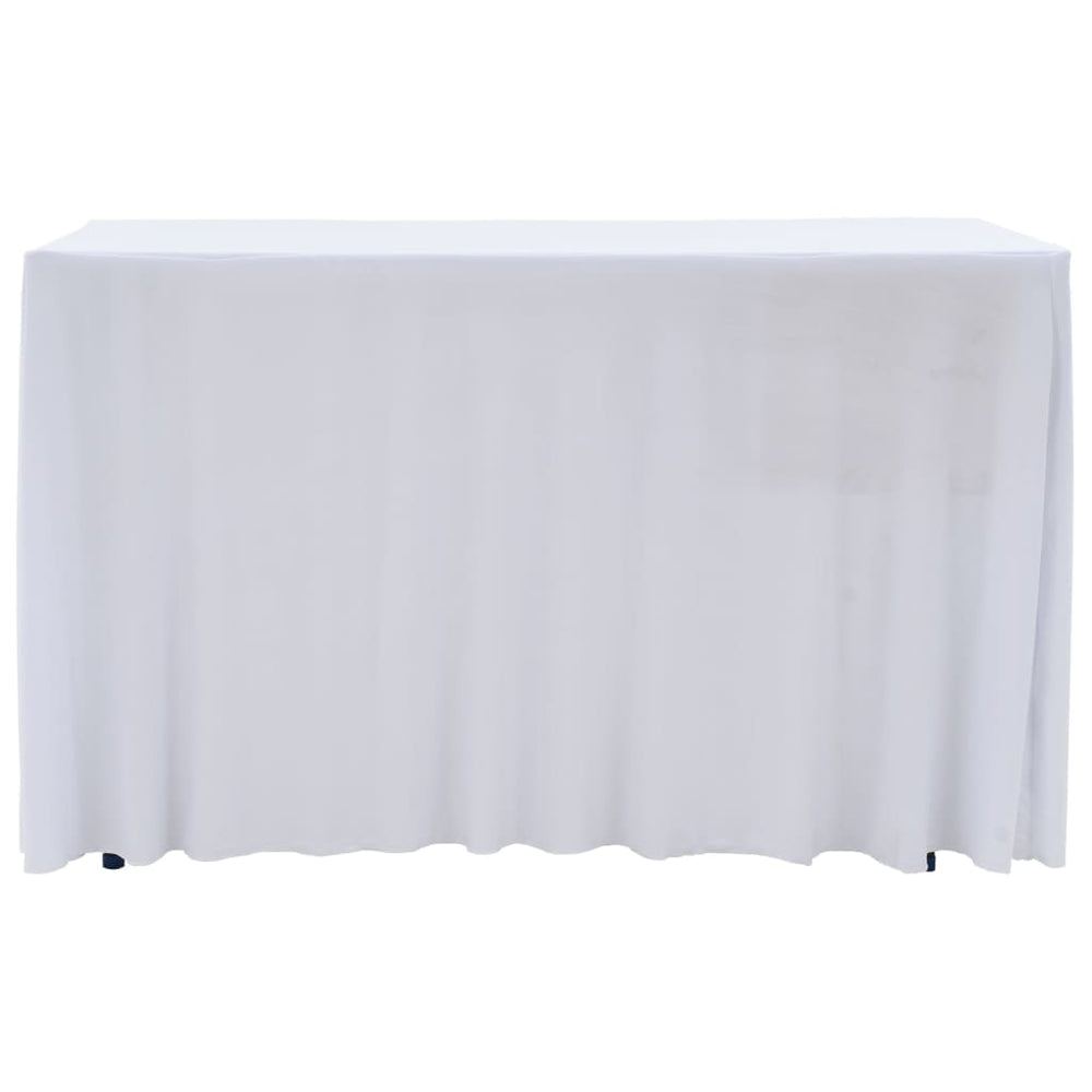 vidaXL 2 Stretch Tablecloths with Hem White 120 x 60.5 x 74 cm