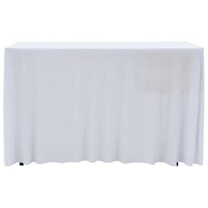 vidaXL 2-Pack Stretch Tablecloths with Skirt White 183 x 76 x 74 cm