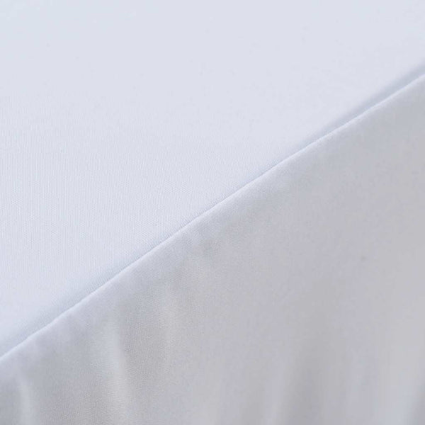 vidaXL 2-Pack Stretch Tablecloths with Skirt White 183 x 76 x 74 cm