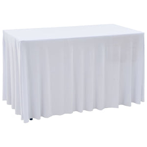 vidaXL 2-Pack Stretch Tablecloths with Edging White 243 x 76 x 74 cm