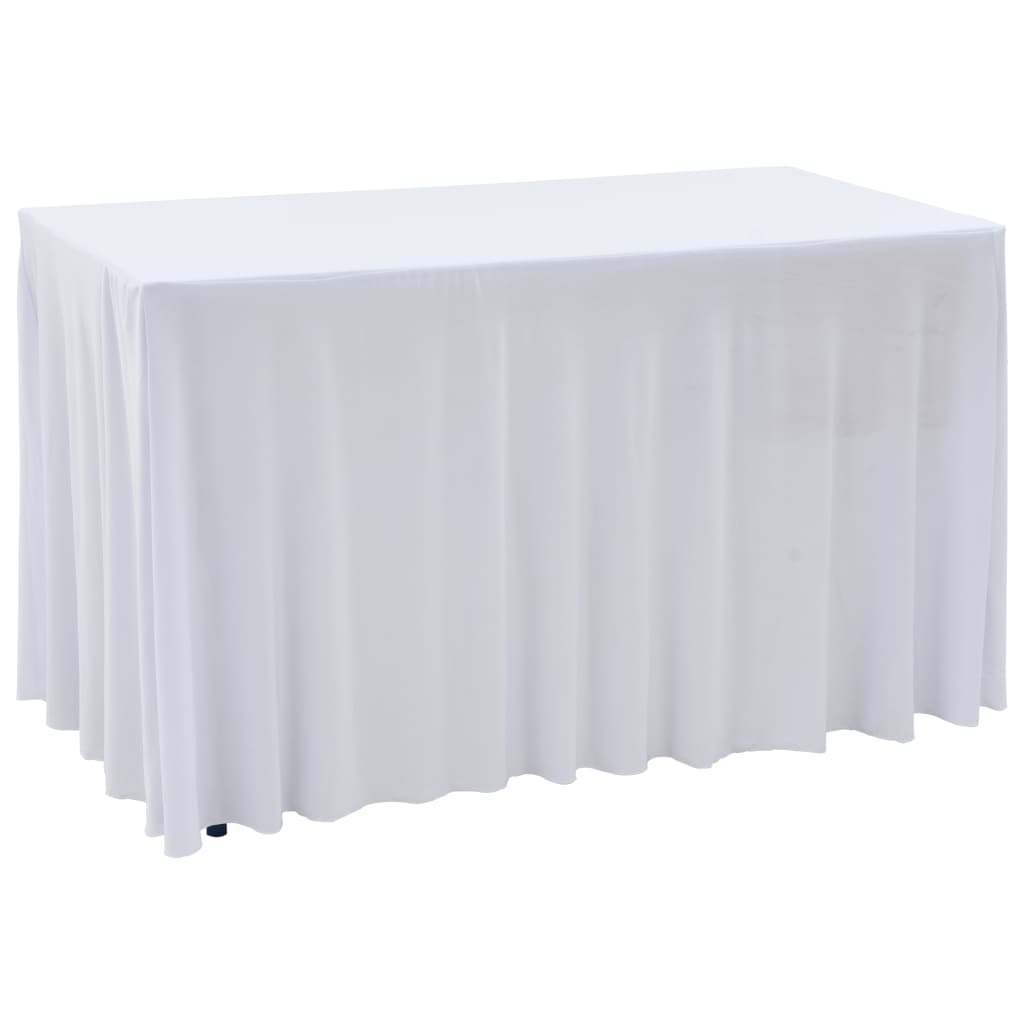 vidaXL 2-Pack Stretch Tablecloths with Edging White 243 x 76 x 74 cm