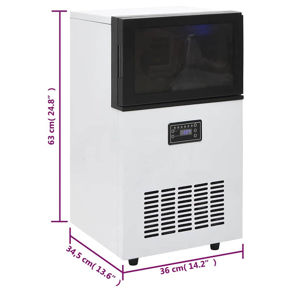 vidaXL Ice Cube Maker Black 45 kg / 24 h