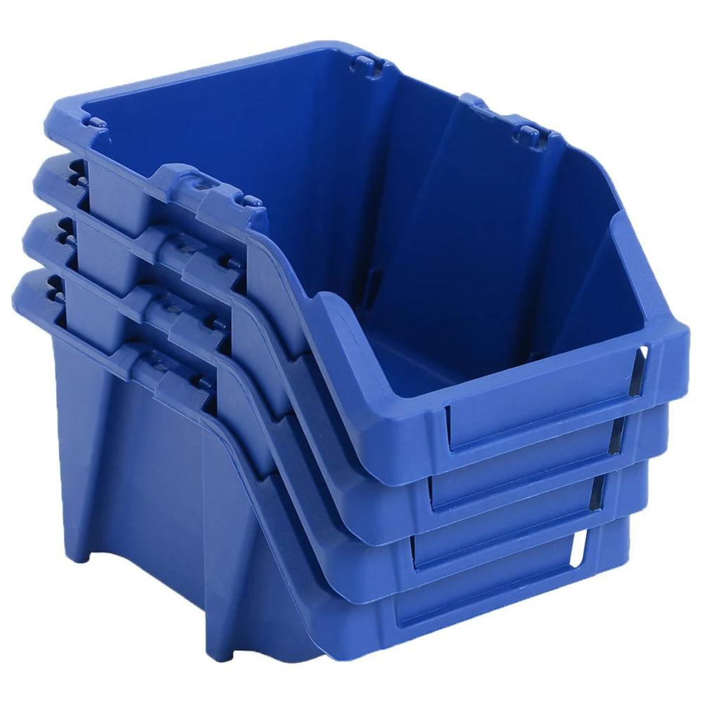 vidaXL Stackable Storage Bins 250 pcs 103 x 165 x 76 mm Blue