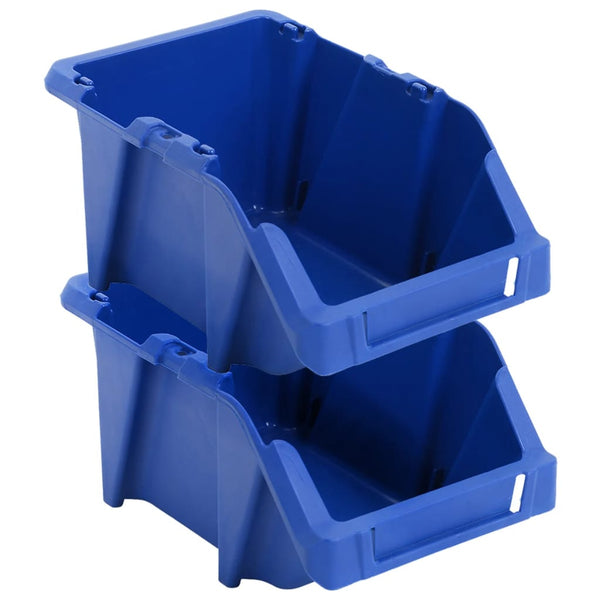 vidaXL Stackable Storage Bins 250 pcs 103 x 165 x 76 mm Blue