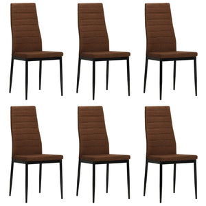 vidaXL Dining Chairs 6 pcs Fabric Brown