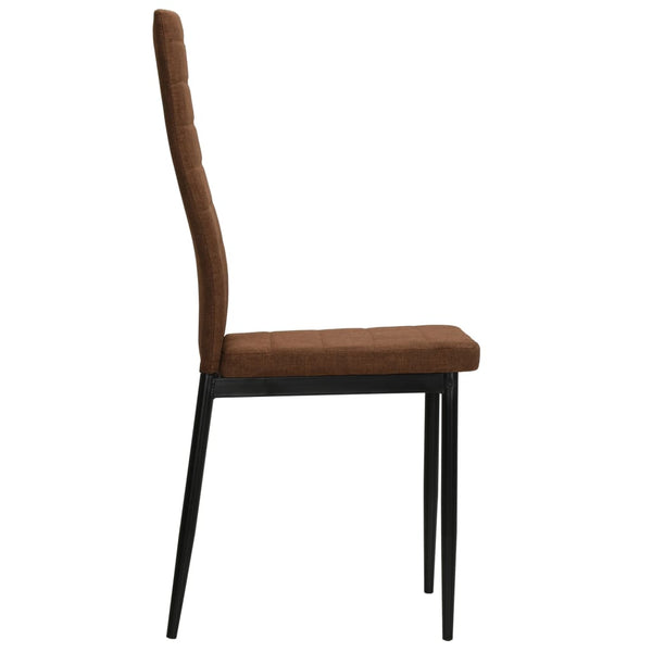 vidaXL Dining Chairs 6 pcs Fabric Brown