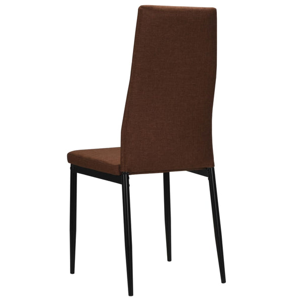 vidaXL Dining Chairs 6 pcs Fabric Brown