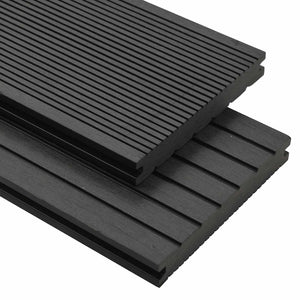 vidaXL Decking Tile 6 pcs Black WPC
