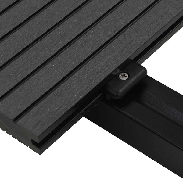 vidaXL Decking Tile 6 pcs Black WPC