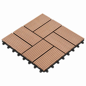 vidaXL Deck Tile 11 pcs Brown 30 x 30 cm WPC