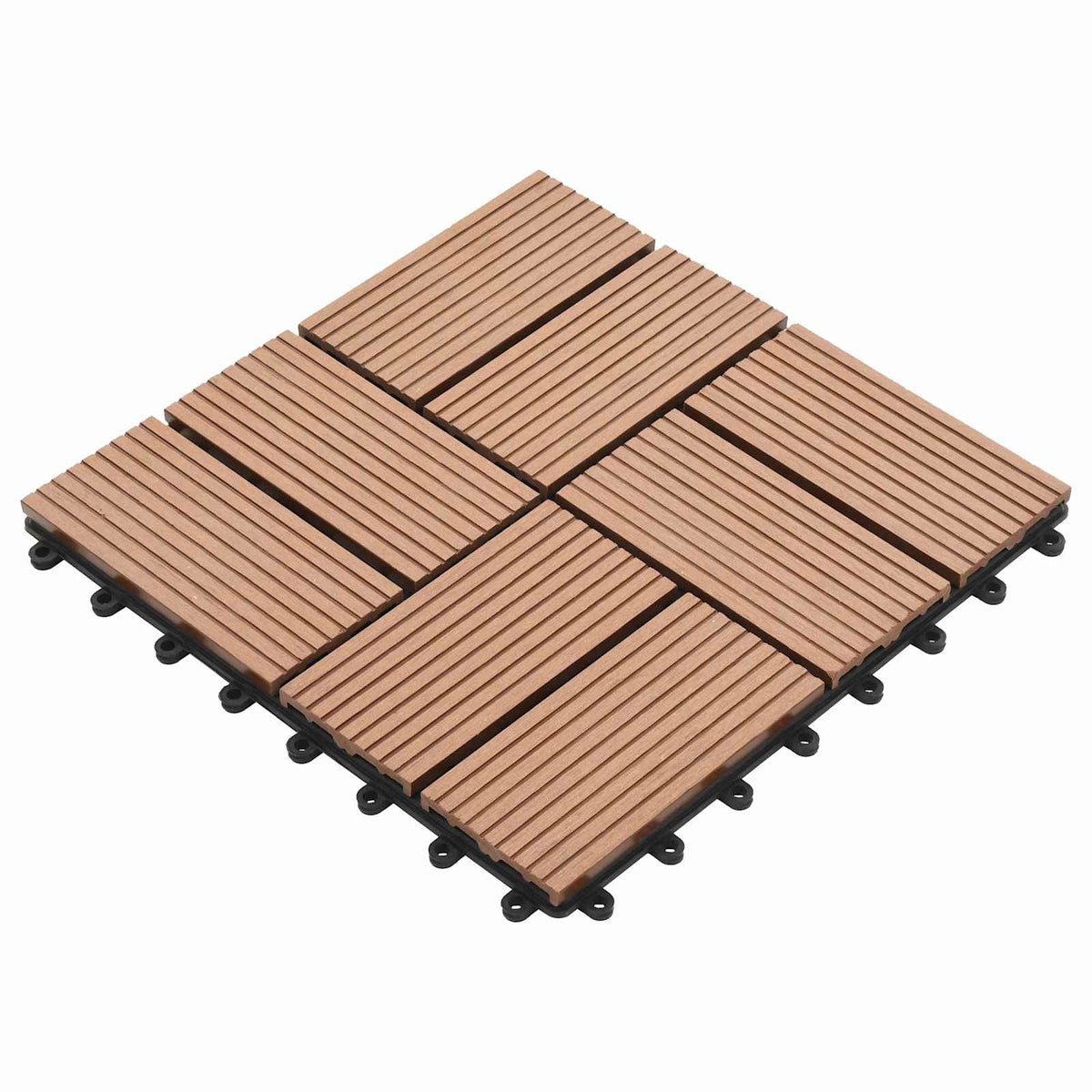 vidaXL Deck Tile 11 pcs Brown 30 x 30 cm WPC