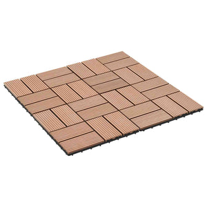 vidaXL Deck Tile 11 pcs Brown 30 x 30 cm WPC