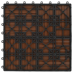 vidaXL Deck Tile 11 pcs Brown 30 x 30 cm WPC