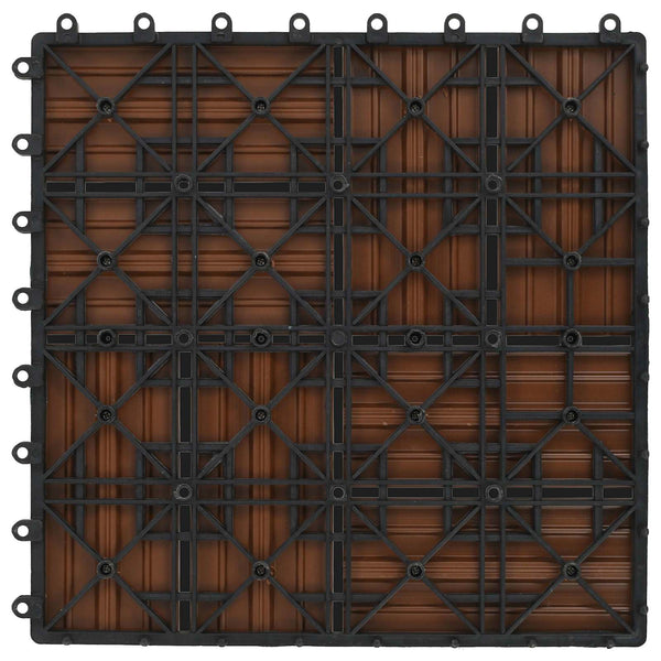vidaXL Deck Tile 11 pcs Brown 30 x 30 cm WPC