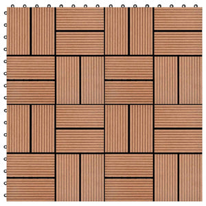 vidaXL Deck Tile 11 pcs Brown 30 x 30 cm WPC