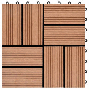 vidaXL Deck Tile 11 pcs Brown 30 x 30 cm WPC
