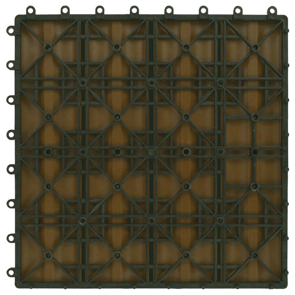 vidaXL Decking Tile 3D Design 11 pcs Teak 30 x 30 cm WPC